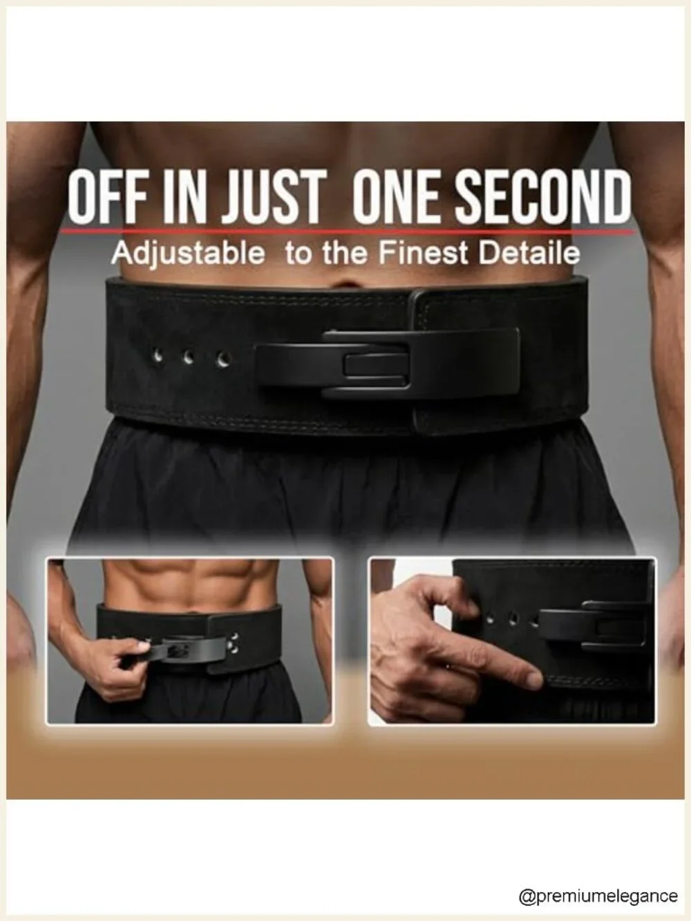 Genuine Leather 10mm Lever Weight Lifting Belt for Men & Women, 4